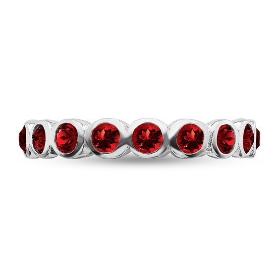 Stackable Expressions™ Bezel-Set Red Crystal July Birthstone Ring in Sterling Silver Stackable Expressions™ Bezel-Set Red Crystal July Birthstone Ring in Sterling Silver