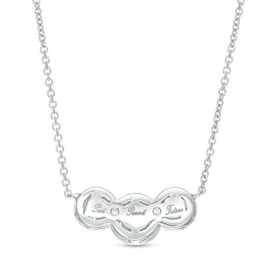 1/3 CT. T.w. Diamond Past Present FutureÂ® Frame Necklace in 10K White Gold