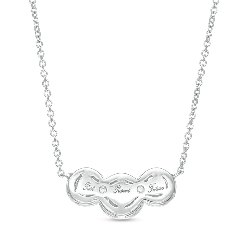 1/3 CT. T.W. Diamond Past Present Future® Frame Necklace in 10K White Gold