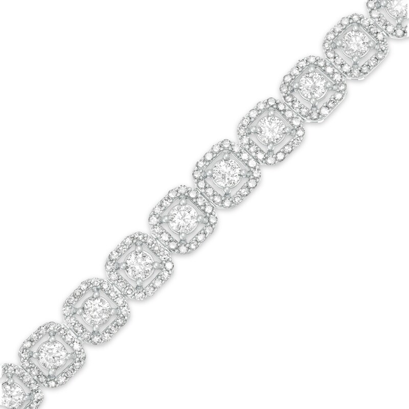 Main Image 1 of 5 CT. T.W. Diamond Cushion Frame Bracelet in 10K White Gold