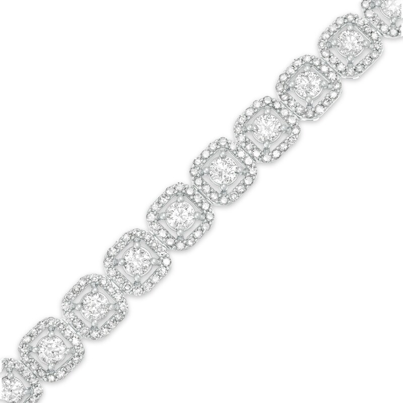 5 CT. T.W. Diamond Cushion Frame Bracelet in 10K White Gold