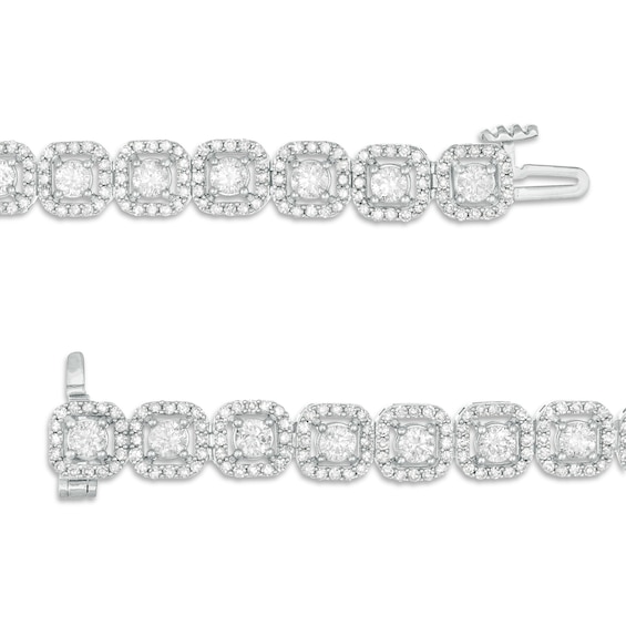 5 CT. T.w. Diamond Cushion Frame Bracelet in 10K White Gold