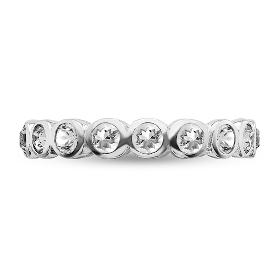 Stackable Expressions™ Bezel-Set White Crystal April Birthstone Ring in Sterling Silver Stackable Expressions™ Bezel-Set White Crystal April Birthstone Ring in Sterling Silver