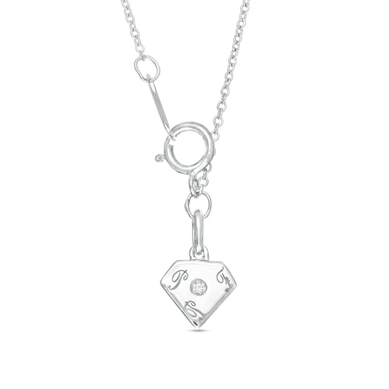 3/4 CT. T.W. Diamond Past Present Future® Frame Pendant in 10K White Gold