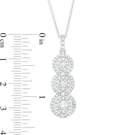 3/4 CT. T.w. Diamond Past Present FutureÂ® Frame Pendant in 10K White Gold