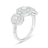 Thumbnail Image 3 of 3/4 CT. T.W. Diamond Past Present Future® Double Frame Engagement Ring in 10K White Gold