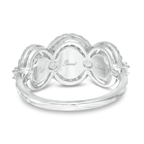 3/4 CT. T.w. Diamond Past Present FutureÂ® Double Frame Engagement Ring in 10K White Gold