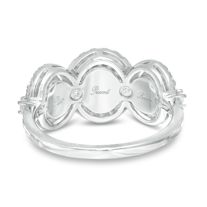 Main Image 4 of 3/4 CT. T.W. Diamond Past Present Future® Double Frame Engagement Ring in 10K White Gold