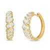 Thumbnail Image 1 of 1 CT. T.W. Diamond Slant Spiral Hoop Earrings in 10K Gold