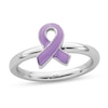Stackable Expressions™ Purple Enamel Awareness Ribbon Ring in Sterling Silver