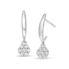 Thumbnail Image 1 of 1/4 CT. T.W. Composite Diamond J-Hoop Earrings in 10K White Gold
