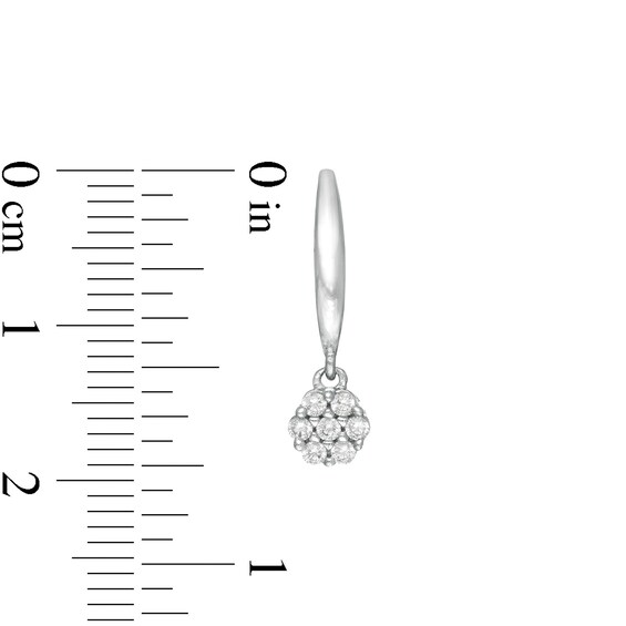1/4 CT. T.w. Composite Diamond J-Hoop Earrings in 10K White Gold
