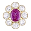 Oval Lab-Created Pink and White Sapphire Vintage-Style Blossom Ring in 10K Gold