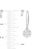Thumbnail Image 3 of 1/2 CT. T.W. Composite Diamond Flower J-Hoop Earrings in 10K White Gold