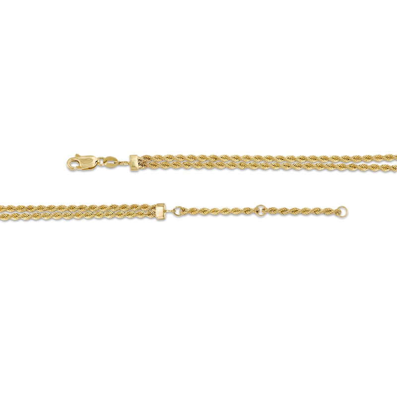 Main Image 3 of 2.1mm Multi-Strand Rope and Bead Chain Lariat Necklace in 10K Gold