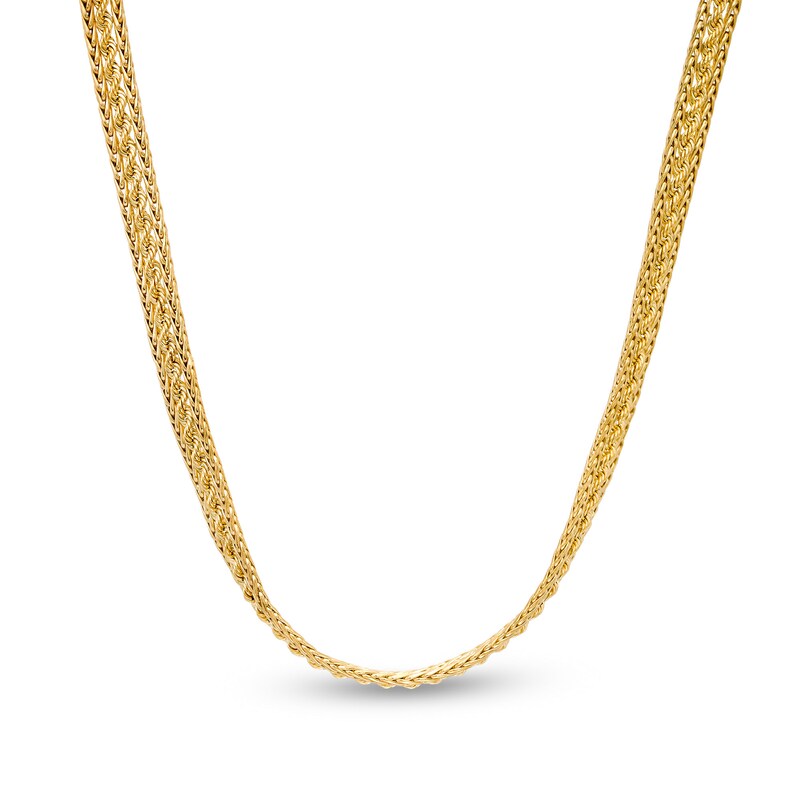 Main Image 1 of Made in Italy 5.6mm Multi-Row Wheat Chain in 14K Gold - 18&quot;