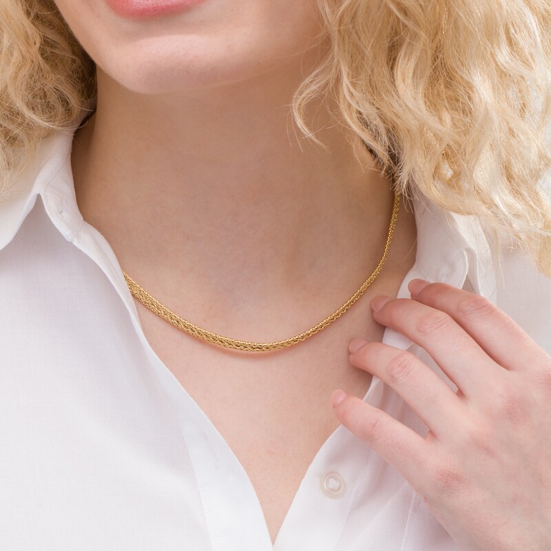 Main Image 2 of Made in Italy 5.6mm Multi-Row Wheat Chain in 14K Gold - 18&quot;