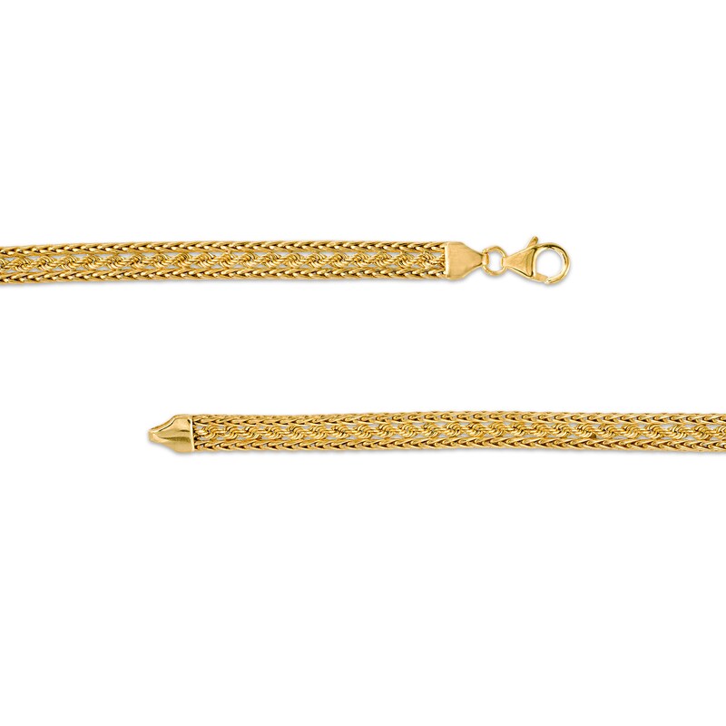 Main Image 3 of Made in Italy 5.6mm Multi-Row Wheat Chain in 14K Gold - 18&quot;
