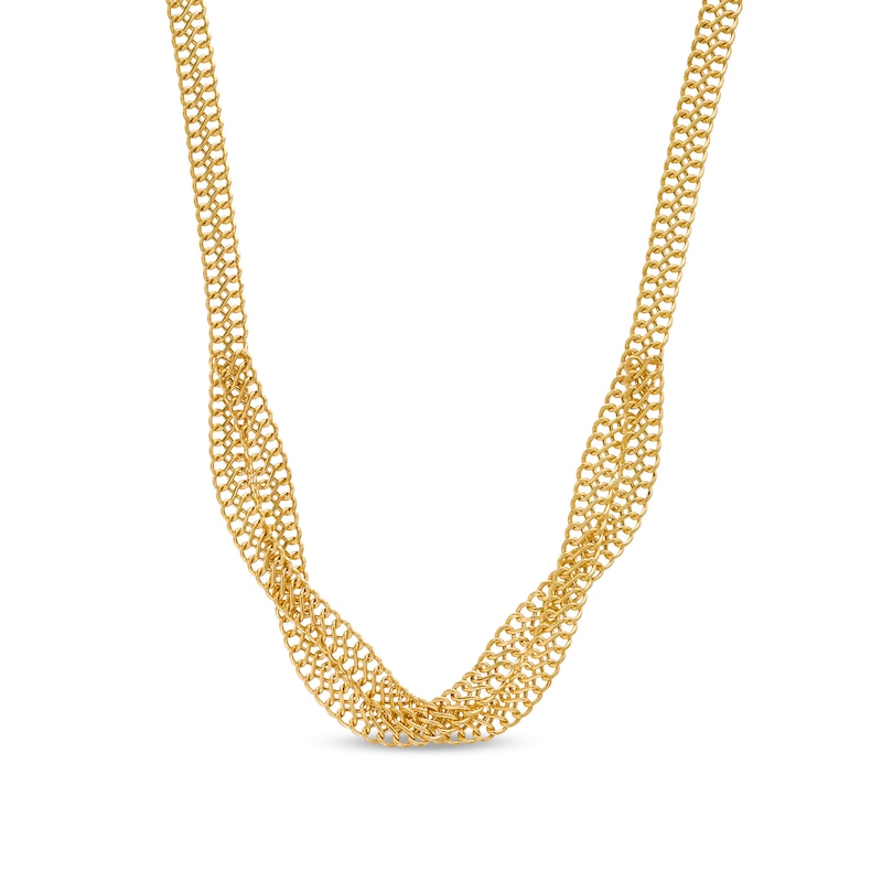 Made in Italy Intertwined Rope Chain Necklace in 14K Gold - 17"