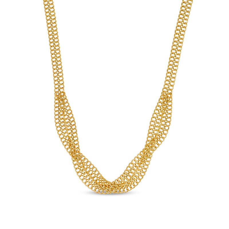 Main Image 1 of Made in Italy Intertwined Rope Chain Necklace in 14K Gold - 17"