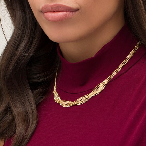 Made in Italy Intertwined Rope Chain Necklace in 14K Gold - 17"