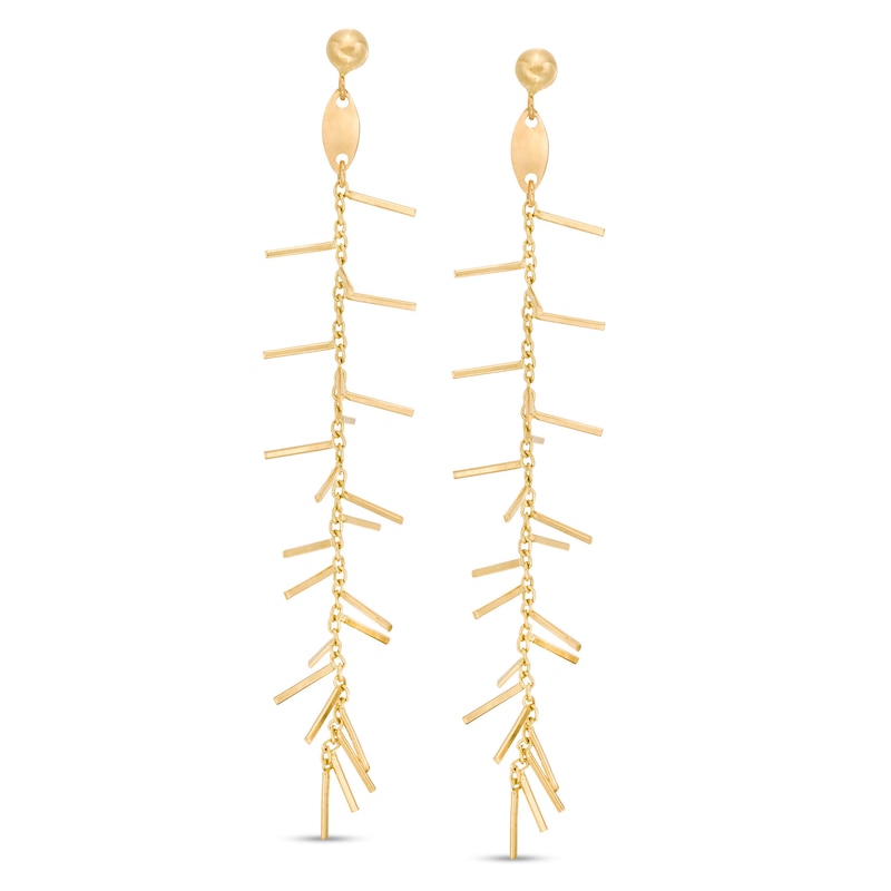 Main Image 1 of Made in Italy Linear Scatter Drop Earrings in 10K Gold