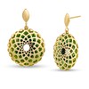Thumbnail Image 1 of Made in Italy Green Enamel Lattice Hoop Earrings in 14K Gold