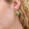 Thumbnail Image 2 of Made in Italy Green Enamel Lattice Hoop Earrings in 14K Gold