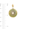 Thumbnail Image 3 of Made in Italy Green Enamel Lattice Hoop Earrings in 14K Gold