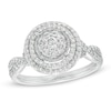 Thumbnail Image 1 of 1/2 CT. T.W. Diamond Double Frame Twist Engagement Ring in 10K White Gold