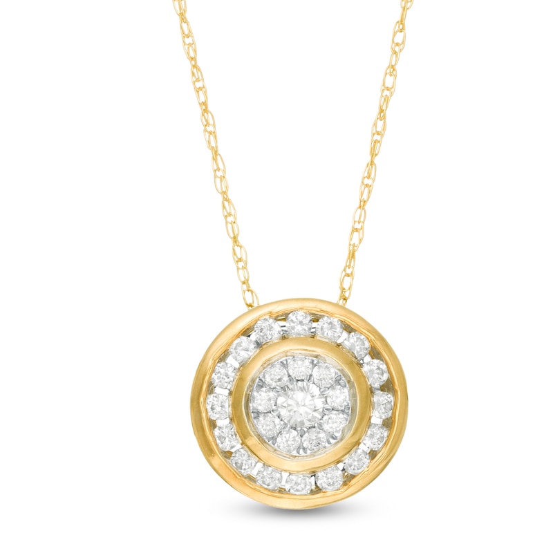 Main Image 1 of 1/4 CT. T.W. Diamond Double Frame Pendant in 10K Gold