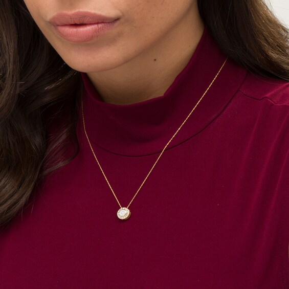 1/4 CT. T.w. Diamond Double Frame Pendant in 10K Gold
