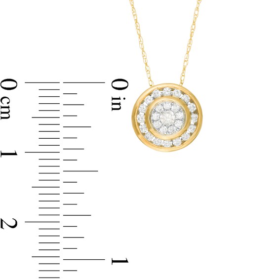 1/4 CT. T.w. Diamond Double Frame Pendant in 10K Gold