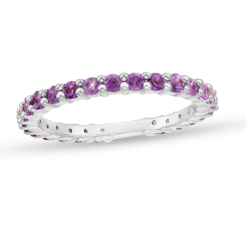 Main Image 1 of Amethyst Eternity Band in Sterling Silver