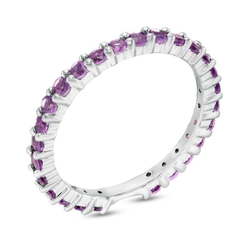 Main Image 2 of Amethyst Eternity Band in Sterling Silver