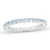 Thumbnail Image 1 of Swiss Blue Topaz Eternity Band in Sterling Silver