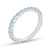 Thumbnail Image 2 of Swiss Blue Topaz Eternity Band in Sterling Silver