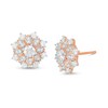 Thumbnail Image 1 of 3/4 CT. T.W. Certified Diamond Flower Frame Stud Earrings in 14K Rose Gold (I/I2)