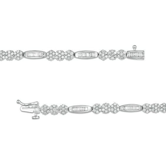 2-1/2 CT. T.w. Composite Diamond Alternating Bar Bracelet in 10K White Gold