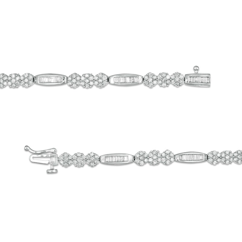 2-1/2 CT. T.W. Composite Diamond Alternating Bar Bracelet in 10K White Gold