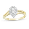 Thumbnail Image 0 of Cherished Promise Collection™ 1/6 CT. T.W. Composite Diamond Pear-Shaped Frame Promise Ring in 10K Gold