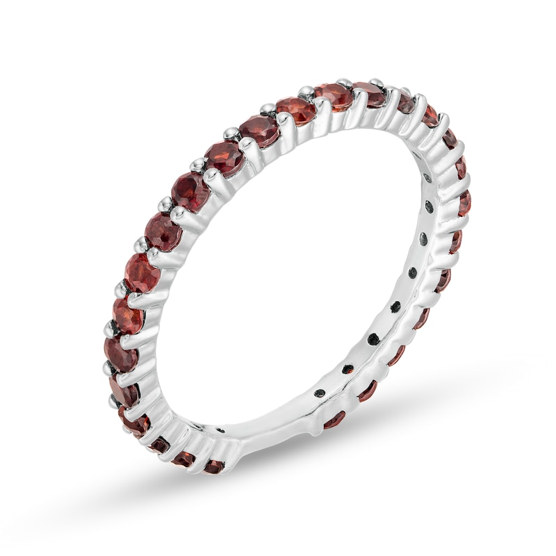 Main Image 3 of Garnet Eternity Band in Sterling Silver