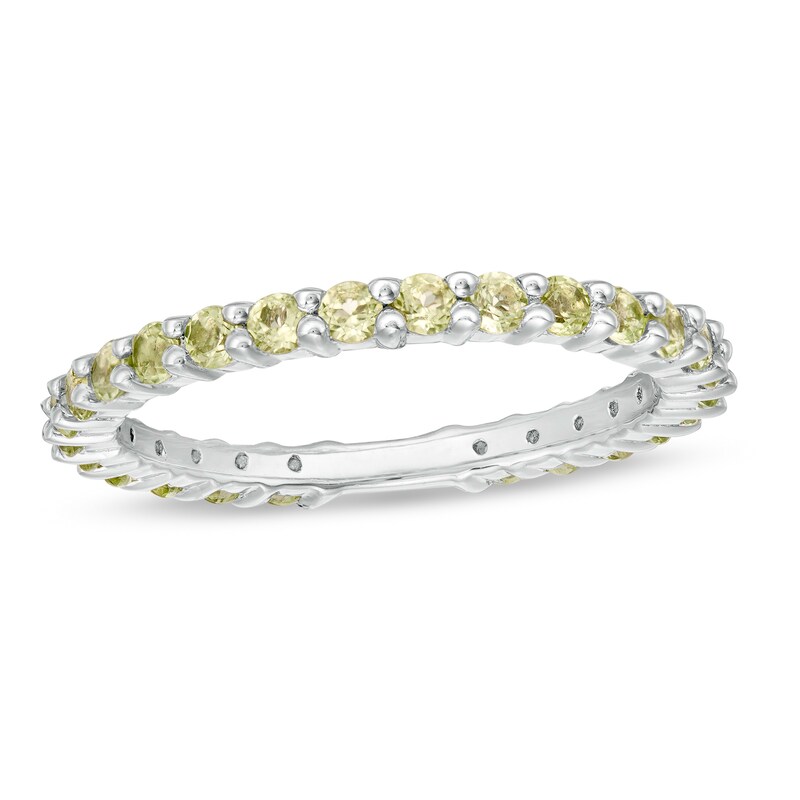 Peridot Eternity Band in Sterling Silver