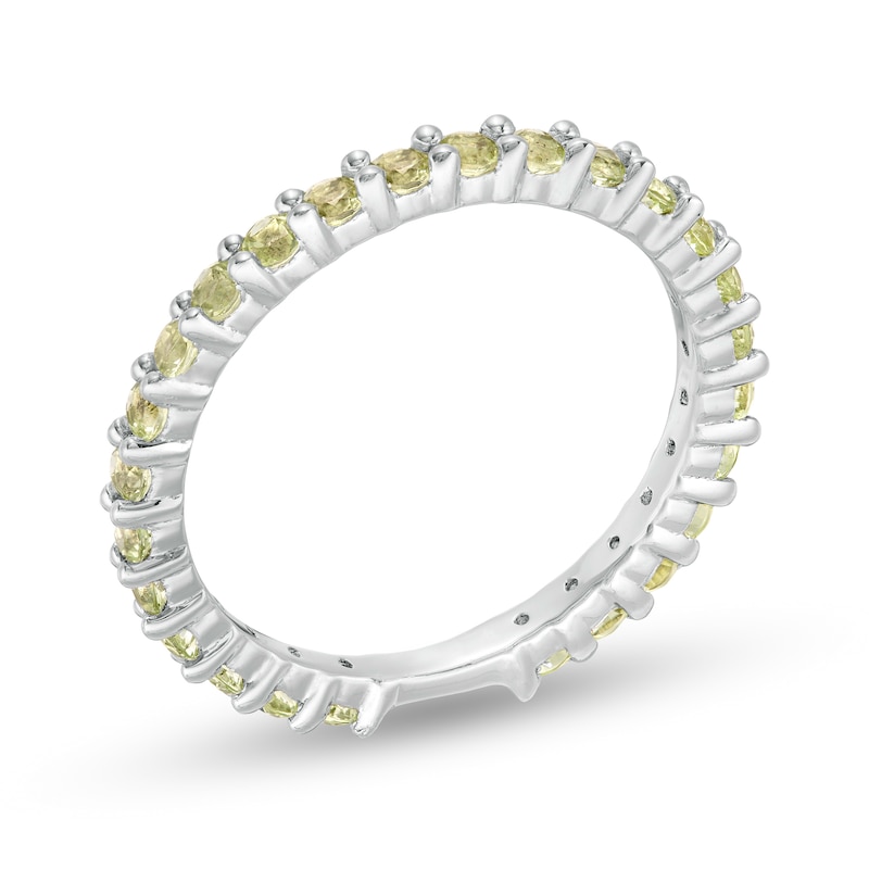 Peridot Eternity Band in Sterling Silver