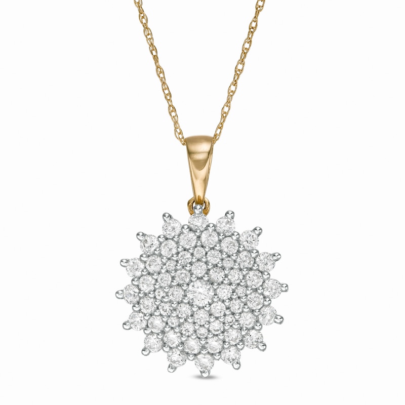 Main Image 1 of 1 CT. T.W. Composite Diamond Sunburst Pendant in 10K White Gold