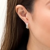 Thumbnail Image 2 of 1/5 CT. T.W. Diamond Crossover Hoop Earrings in 10K Gold