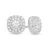 Thumbnail Image 1 of 1/2 CT. T.W. Diamond Cushion and Round Double Frame Stud Earrings in 10K White Gold