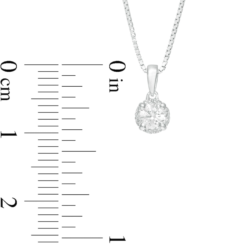 Main Image 3 of 1/4 CT. T.W. Diamond Frame Pendant in 10K White Gold