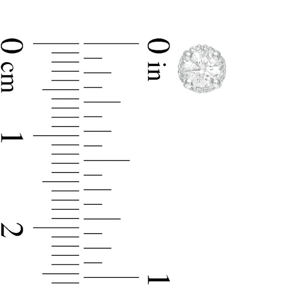 1/2 CT. T.w. Diamond Frame Stud Earrings in 10K White Gold