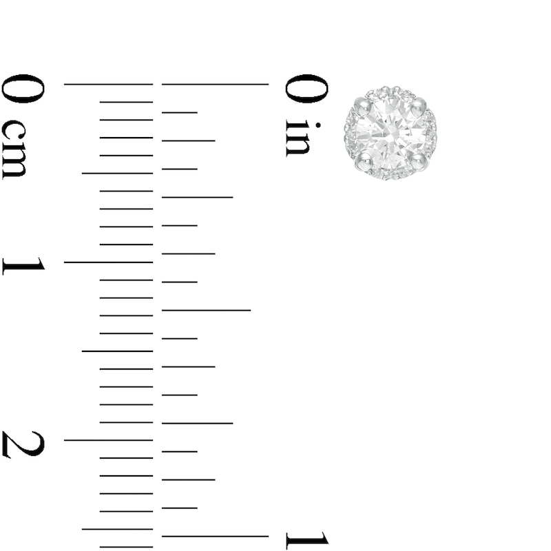 Main Image 3 of 1/2 CT. T.W. Diamond Frame Stud Earrings in 10K White Gold